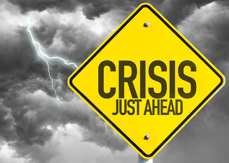 Crisis Ahead sign