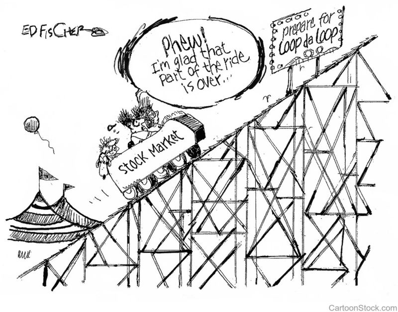 stockmarket crash roller coaster drawing